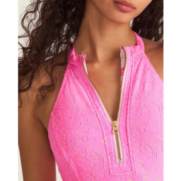 NWT LoveShackFancy x Hurley Eyelet Paisley One-Piece, XS - Picture 4 of 13